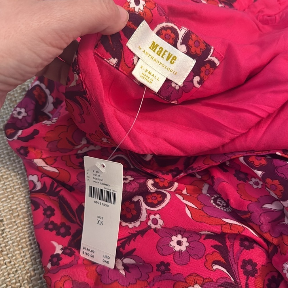 NEW Anthropologie Maeve Wrap Dress Pink Floral XS
NWT - Picture 9 of 9